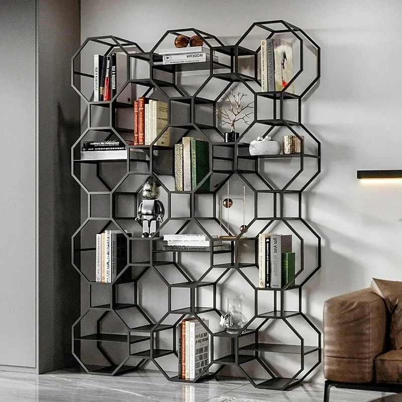 

Полка напольная простая современная домашняя настенная книжная шкаф гостиная свет роскошная перегородка из кованого железа витрина a50