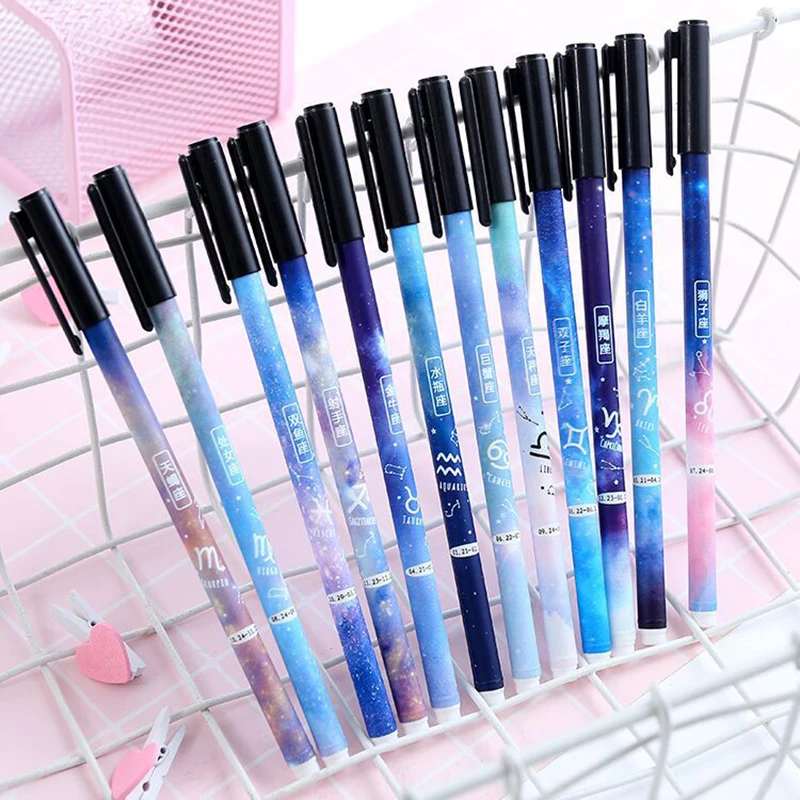0.5mm Twelve Constellation Sign Test Pen Student Black Pen Gel Pen