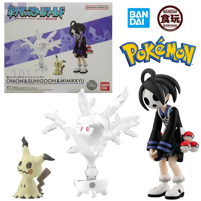 Bandai Candy Toy Shokugon Pokemon Scale World Allister & Mimikyu & Cursola 10Cm Original Anime Figure Model Toy Gift Collection