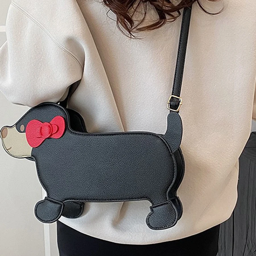 

Cartoon Dog Shape Handbag with Coin Purse Zip Crossbody Bag Small Purse Detachable Shoulder Bag Women's Satchel Bag ﻿Bolso Mujer
