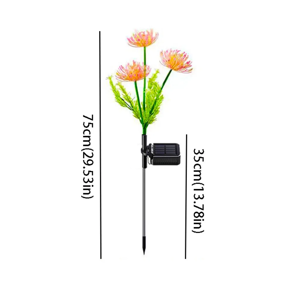 

Waterproof Design Solar LED Lights High Quality Realistic Flower Solar Garden Lights 3 Heads Design Glowing Stems Flower Lamp