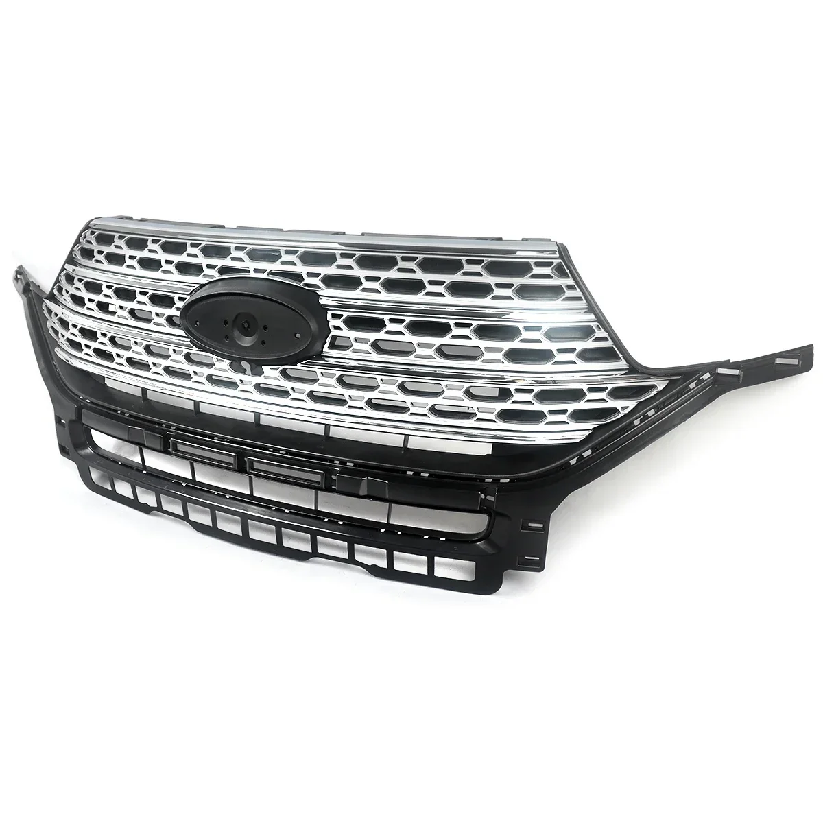 For 2020-2022 Ford Explorer Front Bumper Raceing Grilles Upper Mesh Grill Radiator Chrome car accessories