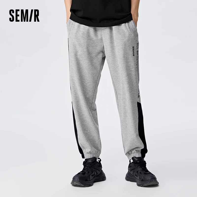 Semir-calça casual masculina, nova calça grande, estilo esportivo do campus, verão, 2022