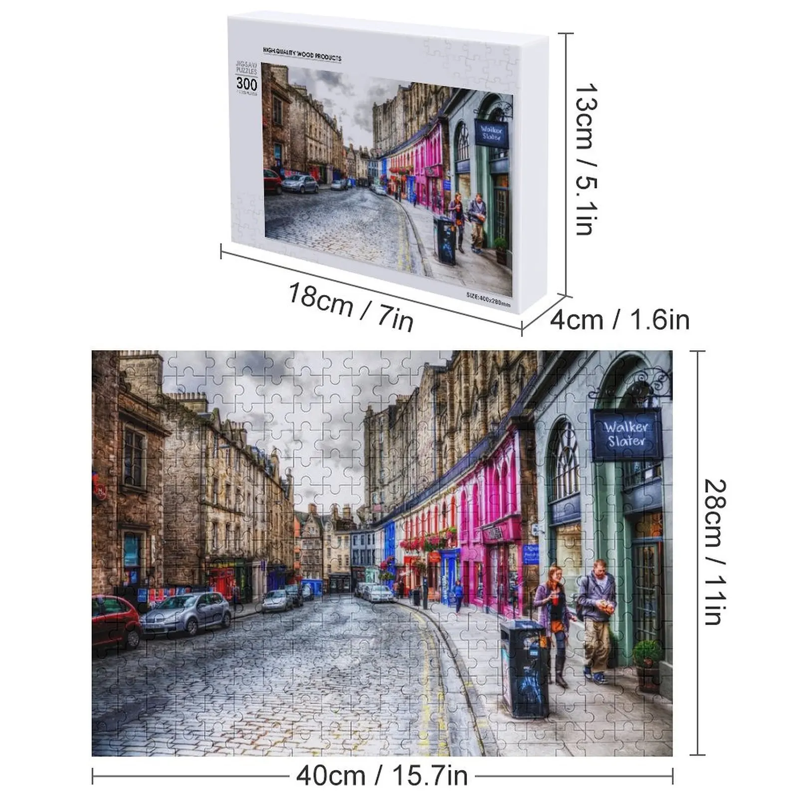 جراس ماركت ادنبره، اسكتلندا، أعلى التل بازل قطع ديوراما اكسسوارات صور مخصصة صور طفل اللعب لغز