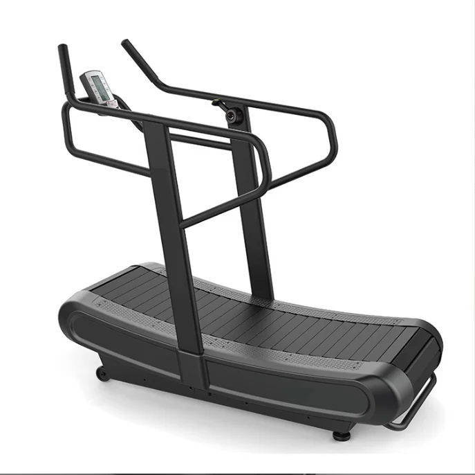 

Commercial Manual Curved Treadmill Self-Generating Non-Motorized with Heart Rate Test Wireless Features Mechanical Driving Type