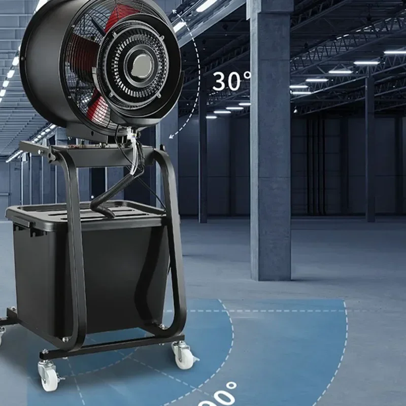 جديد مروحة رذاذ تجارية في الهواء الطلق ورشة ترطيب ضباب الماء إزالة الغبار قوية الطرد المركزي الصناعية التبريد اليد دفع