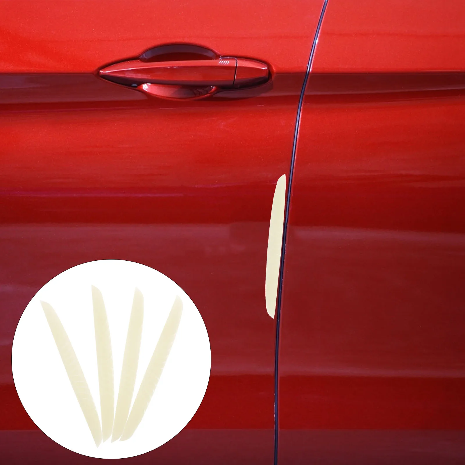 4pcs Car Door Anti-Collision Strip Durable PVC Edge Guard Protective Strips Vehicle Door Ding Scratch Protector