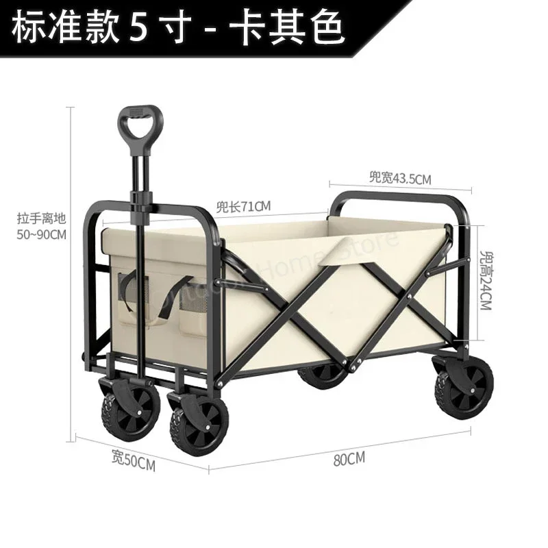 

Folding Cart With Wheels Portable Camping Wagon Large Capacity Foldable cart Outdoor Shopping Basket Carrier Beach Trolley Cart