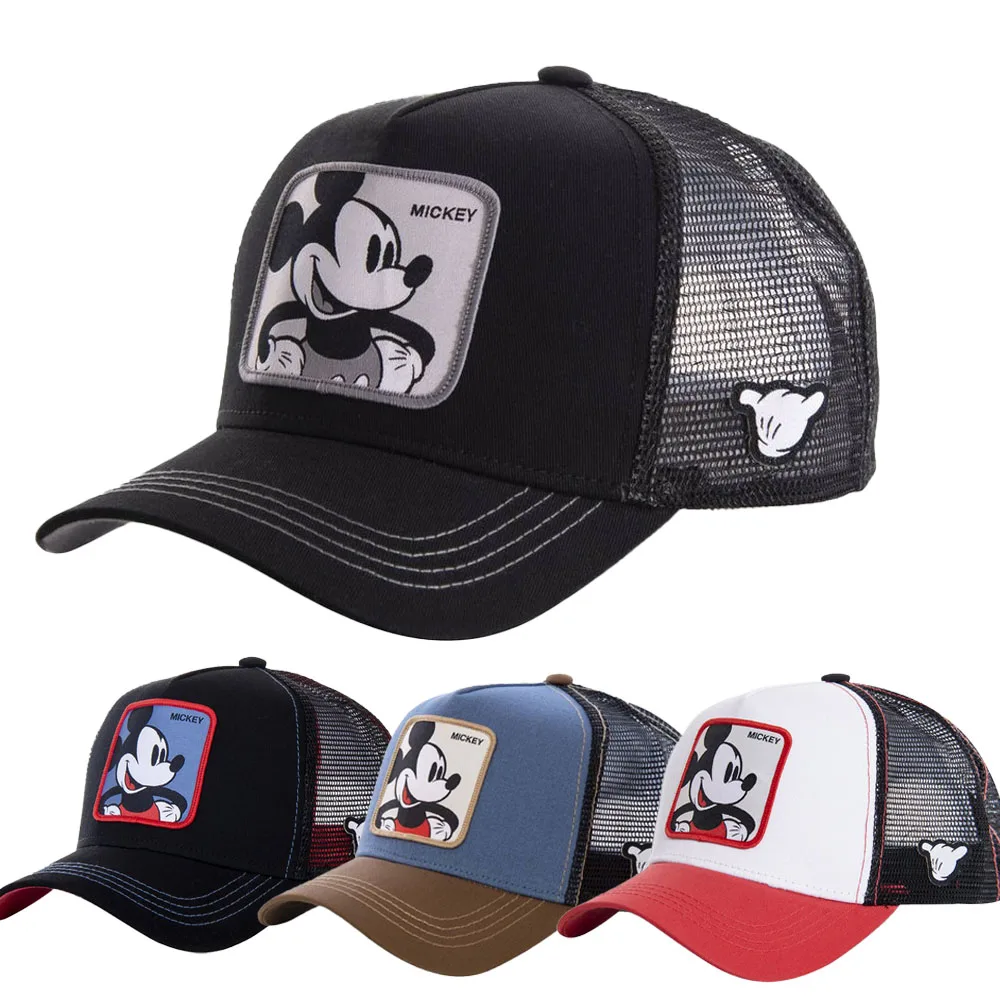 

Anime Mickey Mouse Cartoon Snapback Baseball Caps for Men Women Hip Hop Mesh Hat Trucker Hat Dropshipping