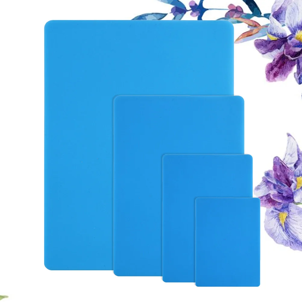

4pcs Silicone Mat For Resin Craft Non-Stick Countertop Protector Multi-Size Set For Jewelry Making Baking Diy Xl L Blue