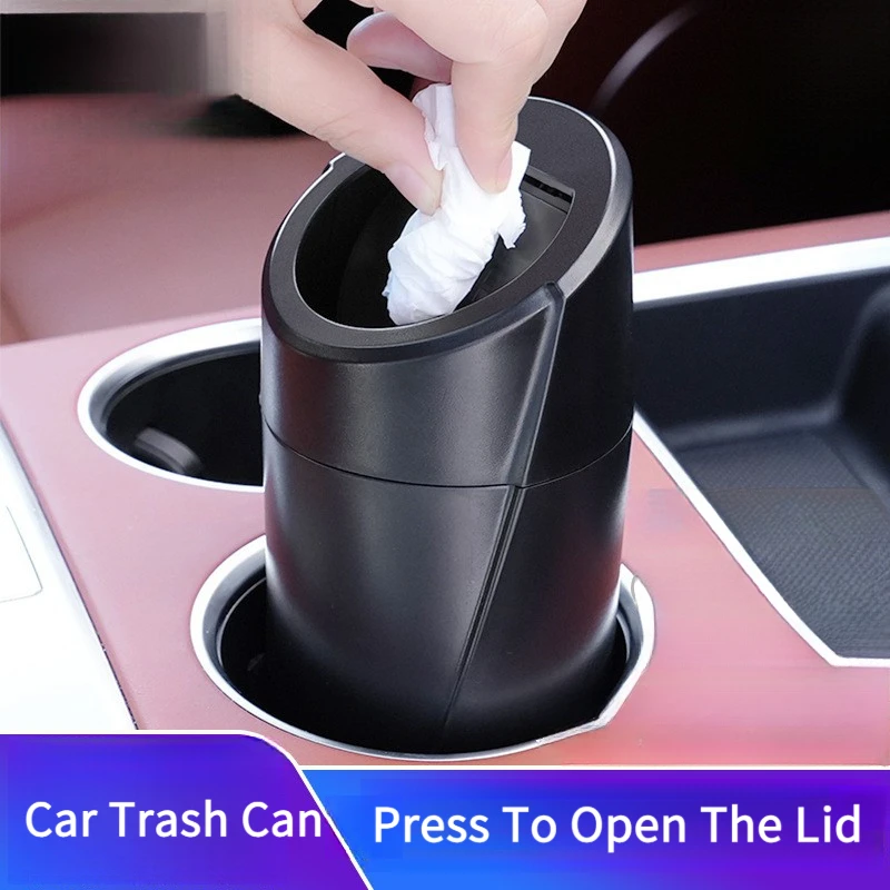 

Car Trash Bin Can Mini Ashtray Leak-proof Dustbin Waste Rubbish Basket Garbage Container Storage Box Bucket Auto Accessories