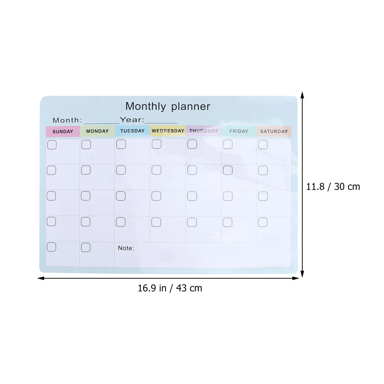 1Pcs Magnetic Monthly Plan Board Erasable Refrigerator Schedule Board Removable Reusable Pet Planner Calendar for Home