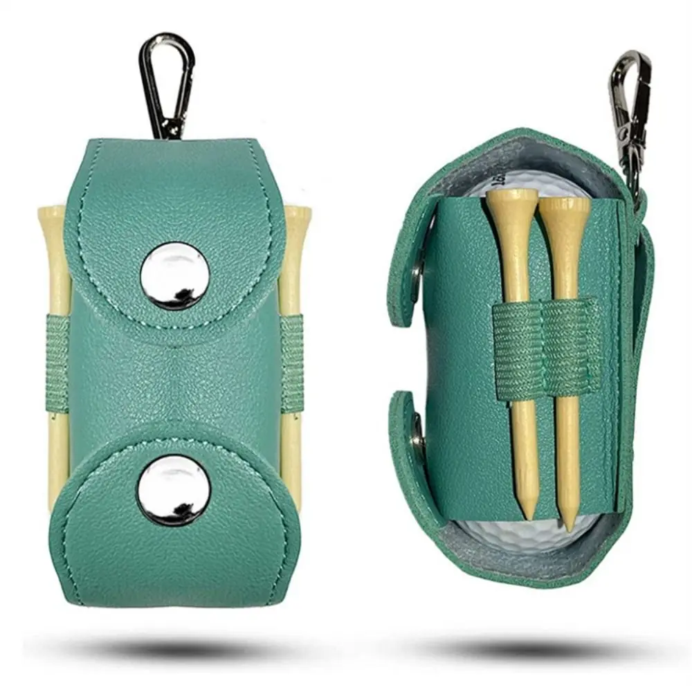 Golf Ball Bags Mini Ball Storage Bags PU Leather Hang On Waist Golf Ball Bag Pouch With Metal Buckle Golf Belt Ball Bags