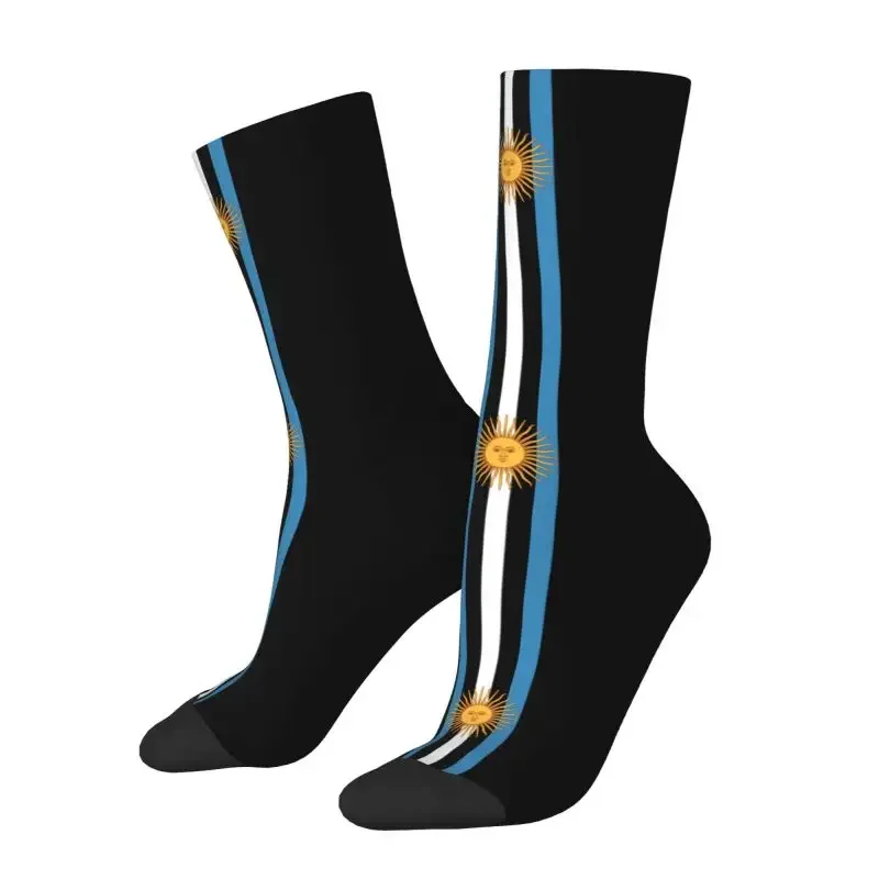 Harajuku Argentina Flag Socks Women Men Warm Breathable 3D Printing Sun Of May Football Sports Socks