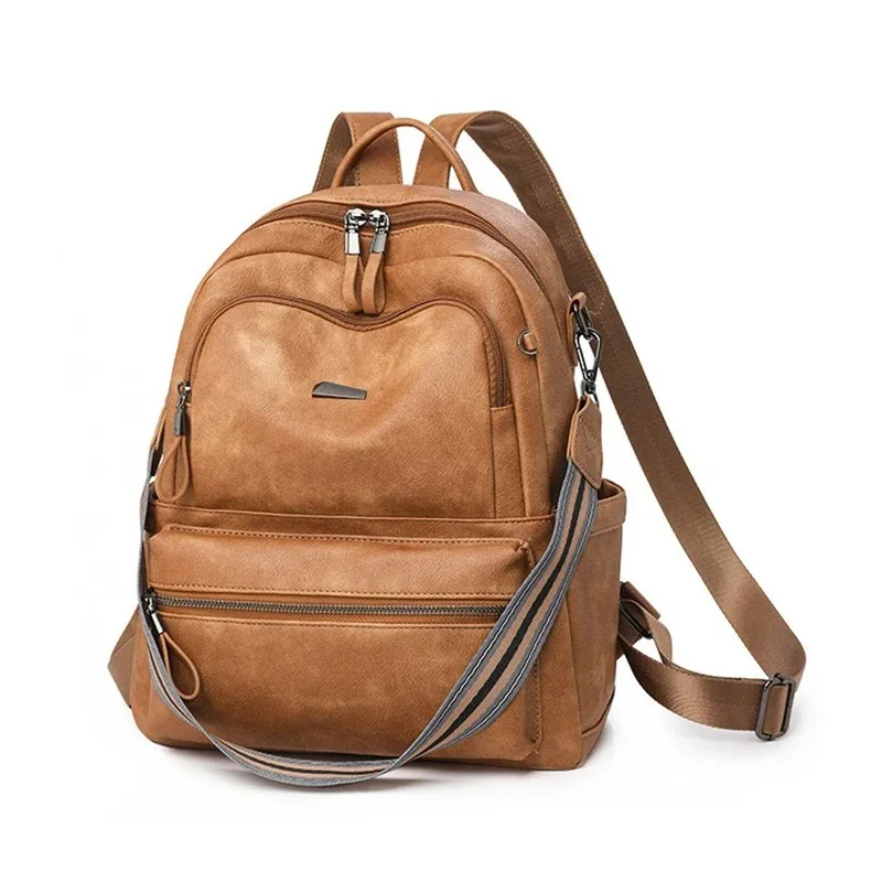 

Vintage Women's PU Leather Backpack High Quality Female Shoulder Bag Travel Ladies Mochilas School Bags Girls