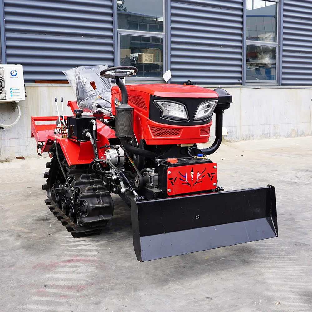 

Free shipping 40hp 60hp 80hp rotary tiller on diesel engine mini agricultural crawler tractor cultivators