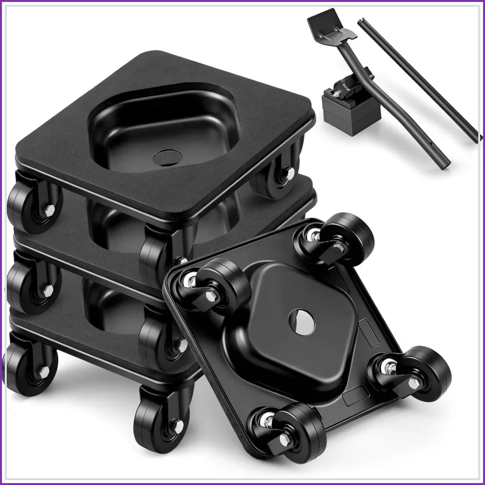 Heavy Duty Furniture Dolly with Anti-Slip Groove Design & Pad for Legged & Flat-Bottom Furniture, 2" Wheels, Supports 1500LBS, Easily Move Piano, Sofa, Table, Cabinet