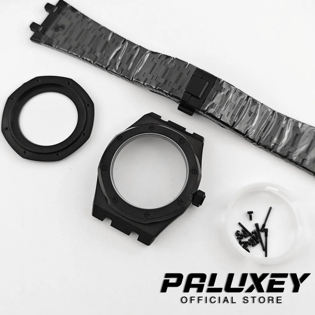 

Черный корпус PVD 41 мм с сапфировым стеклом для часов AP, модифицированный корпус для часов AP под циферблат 31,8 мм, подходит для механизмов NH34, NH35, NH36.