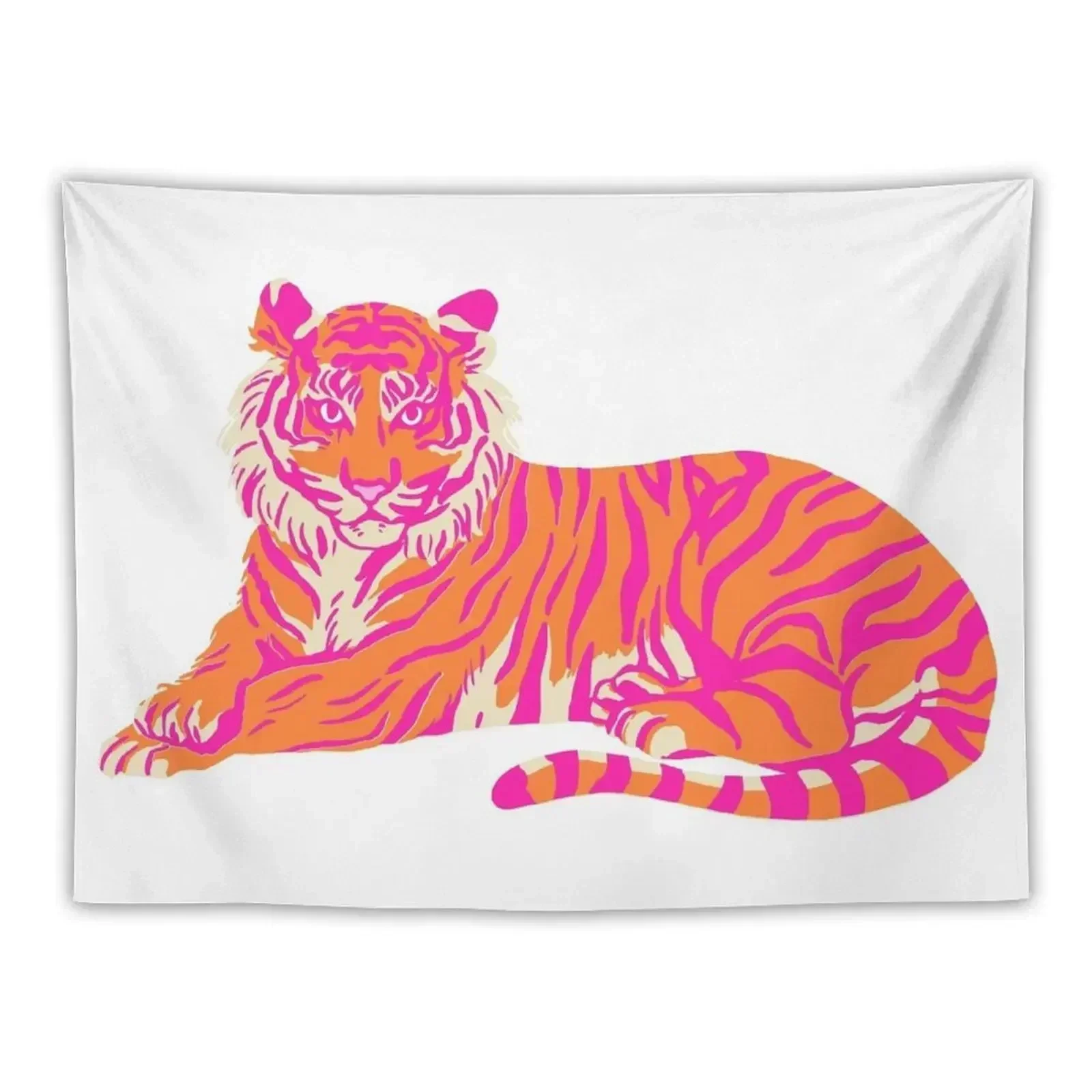 

Pink and Orange Tiger Tapestry Wall Hangings Decoration Custom Home Decorating Tapestry