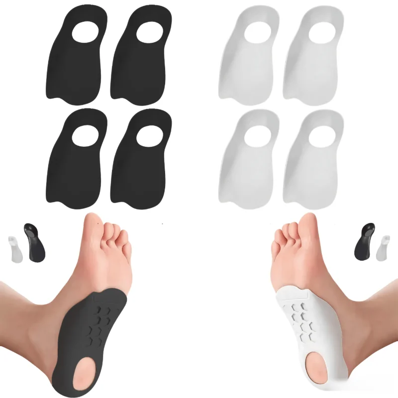 2 Pack Massaging Heel Cushions Shock Absorbing Insoles Arch Support Comfort Pressure Relief for Running Standing for Sneakers