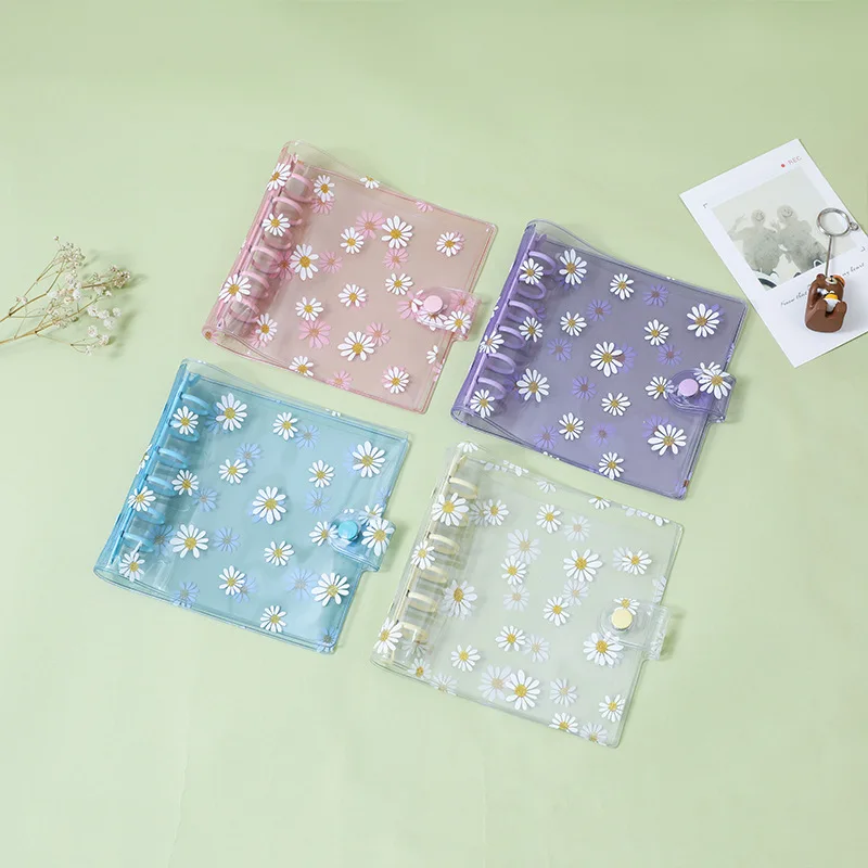 A7 Small Daisy Square Booklet Loose-leaf INS Sticker Notebook Journal Binder Daily Planner Notebooks for Students Mini Notebooks