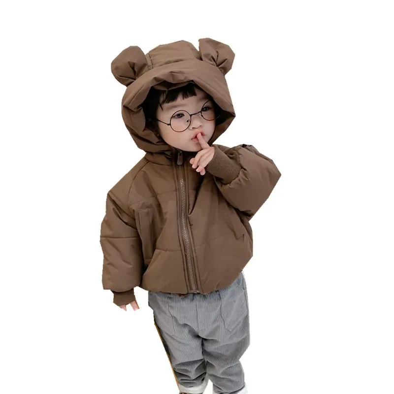 Korean children\'s clothing 2023 winter clothing  cotton jackets Korean  cartoon teddy bear cotton jacket  boys winter jacket