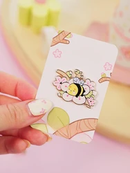 Bumblebutt Resting on Sakura Branch Enamel Pin