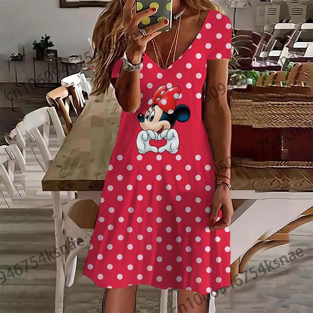 

Disney V Neck Dresses Verano Frocks for Women Dreeses Prom Dress Women Elegant Luxury Extreme Sexy Dress Summer 2022 Skirt