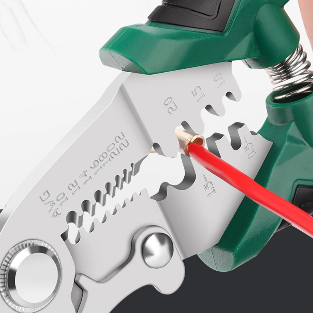 มัลติฟังก์ชั่น Wire Strippers สแตนเลสช่างไฟฟ้าเครื่องมือเครื่องตัดลวดสายกรรไกรตัดสายไฟ CRIMPING คีม