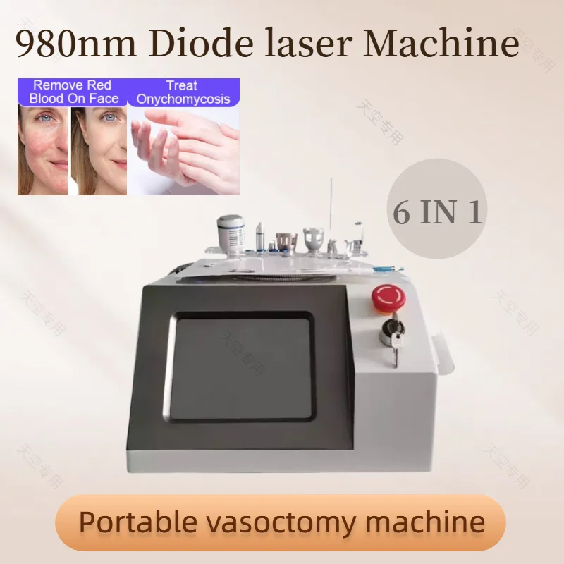 

980nm Diode Laser Blood Vessel Removal Machine 5in1 Removes Spider Veins Nail Fungus Skin Rejuvenation Treat Eczema Herpes 2025