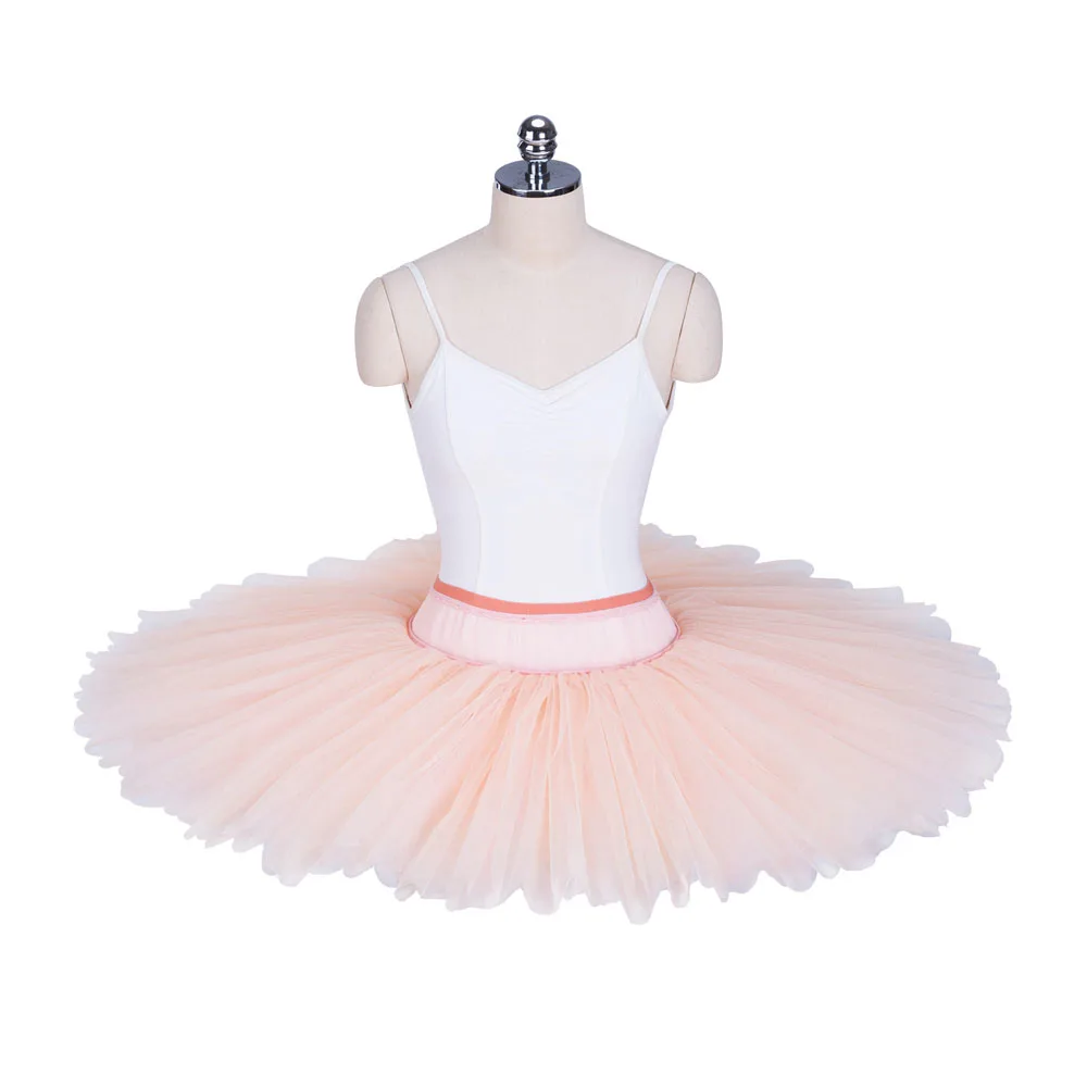 FLTOTURE Professional 9 layers Adjustable Ballet Half Tutu Girls Dance Practice Costumes Ballerina Rehearsal White Half Skirts