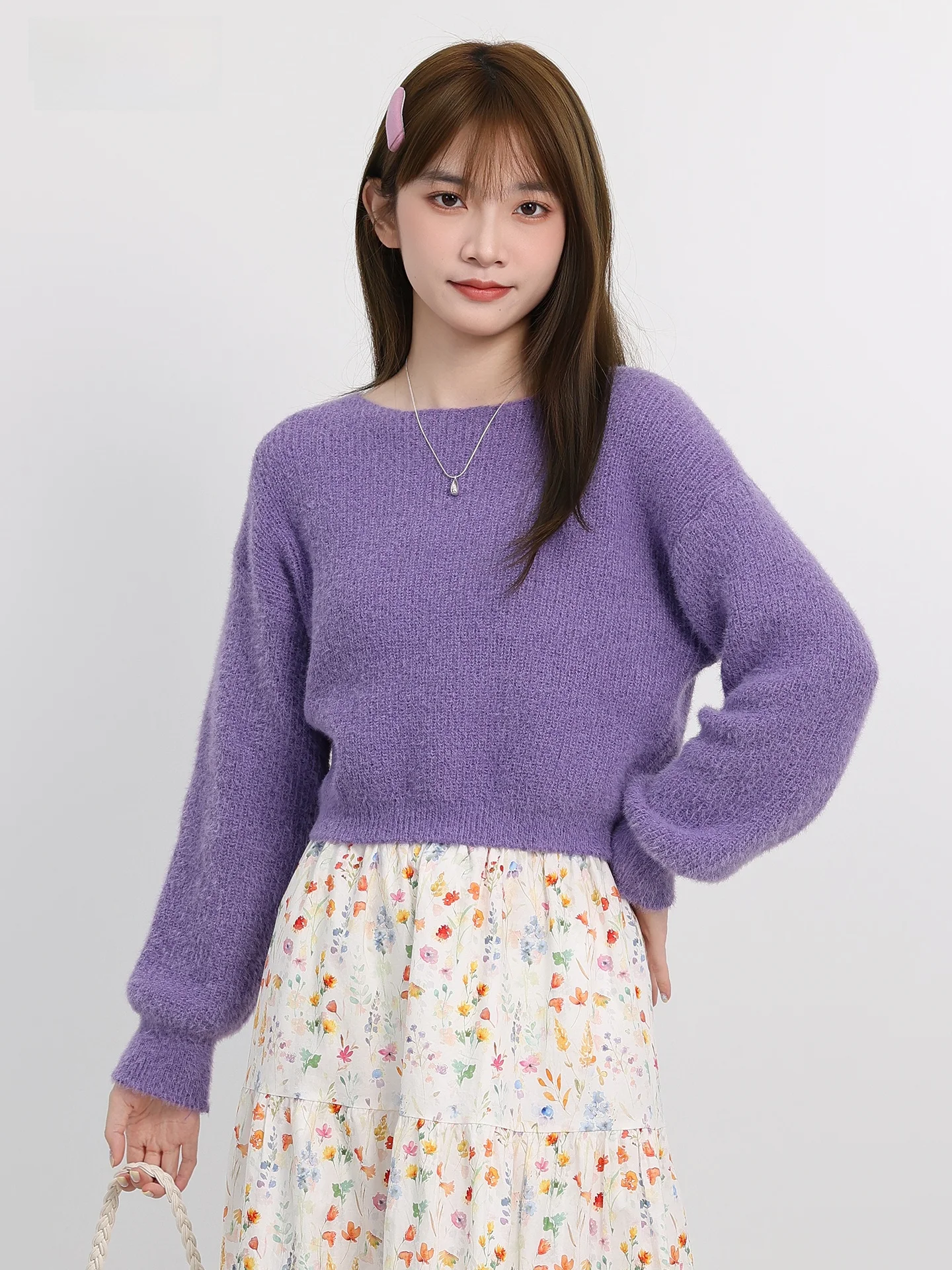 

Корейский вязаный свитер Lazy Sle Long Sve round Ne, женский свободный утягивающий базовый слой, модный осенний новый поступление