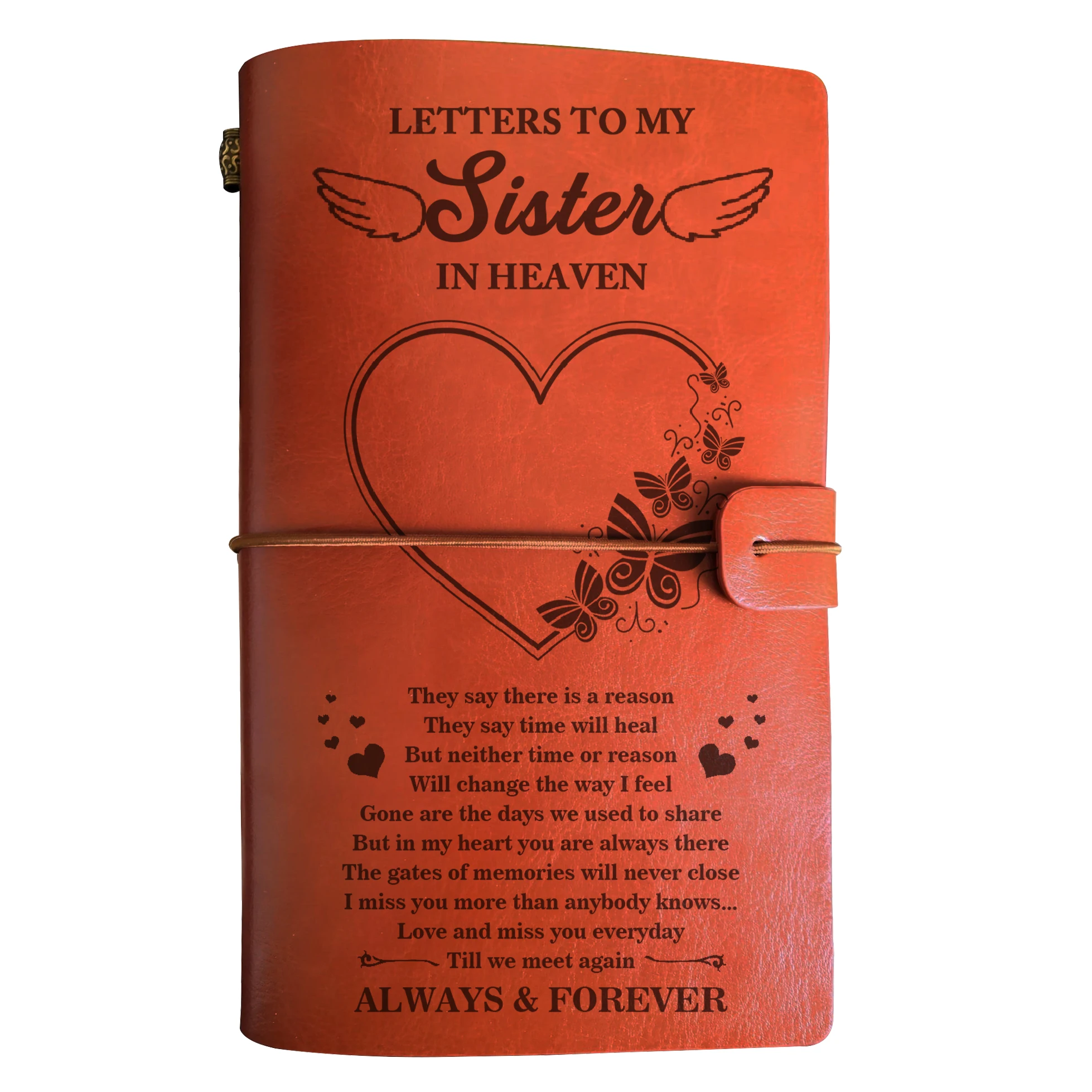 

Letter To Sister In Heaven Leather Journal Memorial Sympathy Gifts For Loss Of Sister Bereavement Remembrance Funeral Condolence