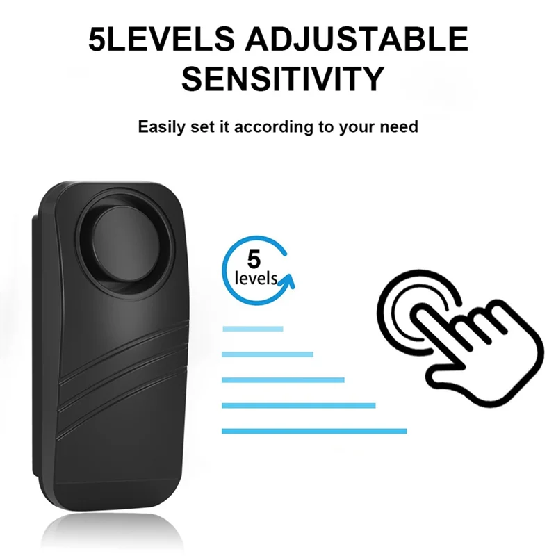 

SUNRI-Anti-Theft Motorcycle Bike Alarm 100Db Burglar Vibration Alarm With Remote Security System Waterproof Alarm