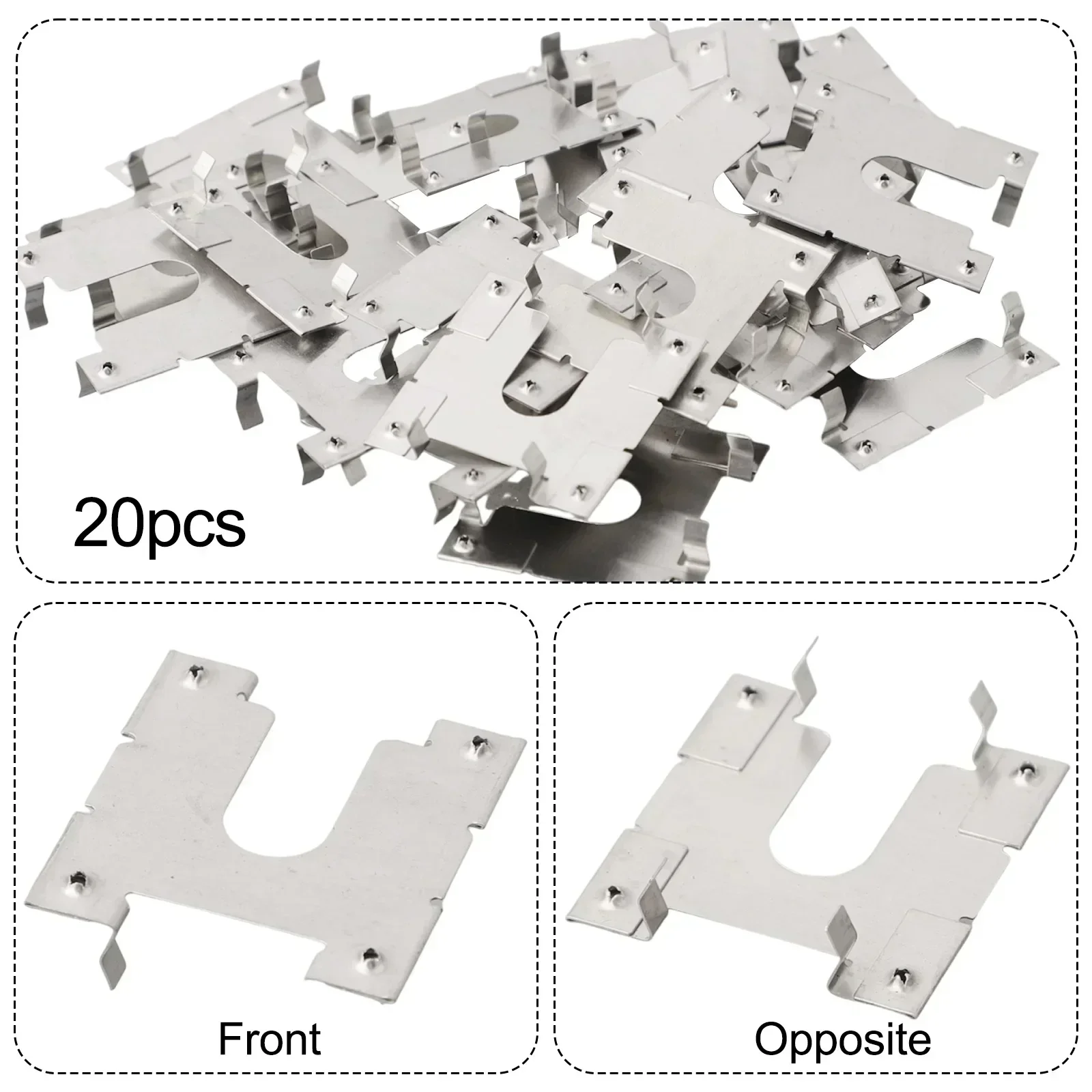 20pcs Grounding Lug Earth Plate Grounding Clip Solar Panels PV Roof Fitting Stainless Steel Clip Home Improvement Electrical