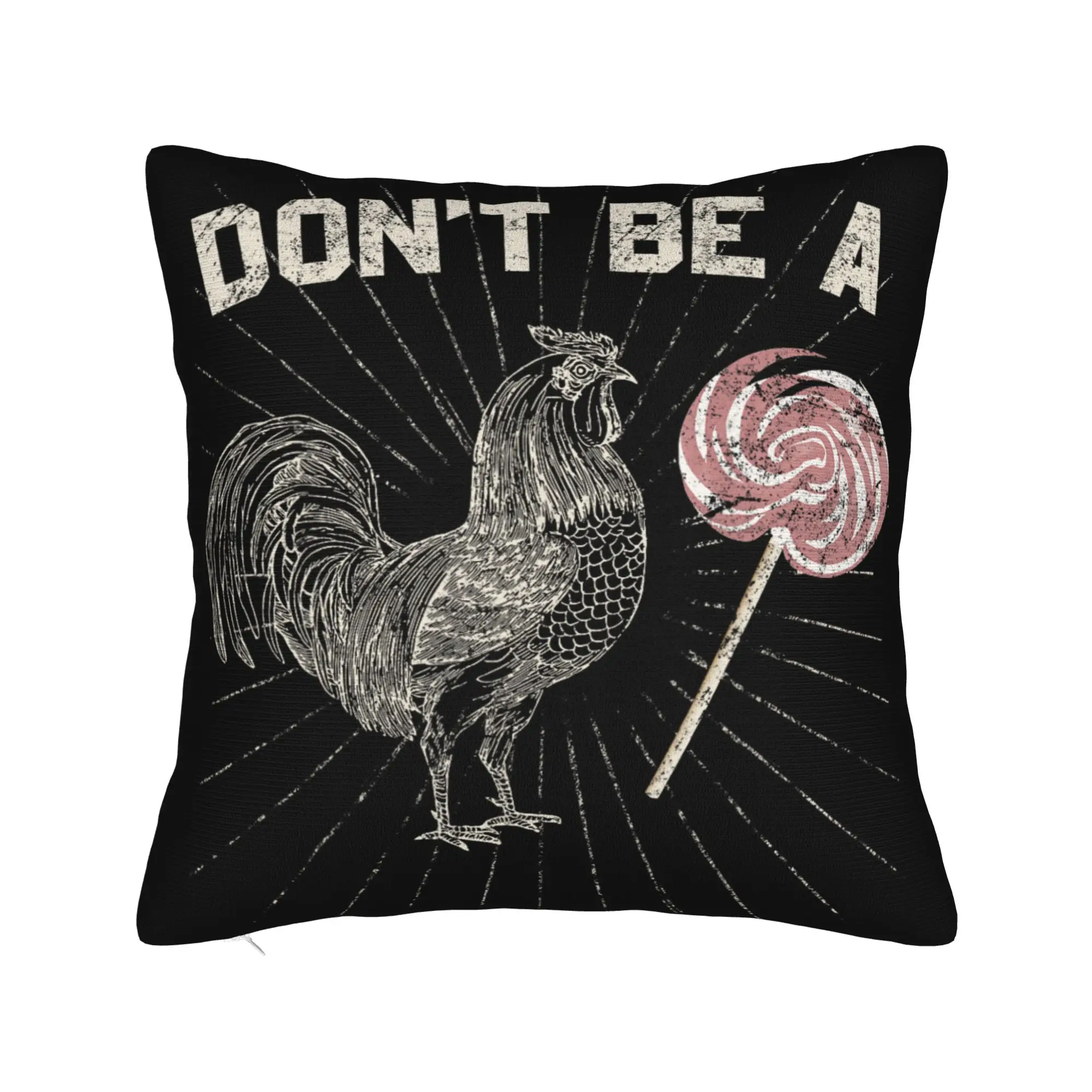 Decorative Pillow Covers Don't Be A Sucker Funny Chicken Meme Merchandise Seat  Pillow Case Cover Zipper Multi-Size