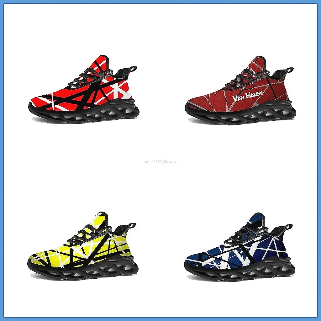 Van Halen 5150 Stripe Custom Sneakers - Mesh Running Shoes for Men Women, Spring Autumn Sports Footwear