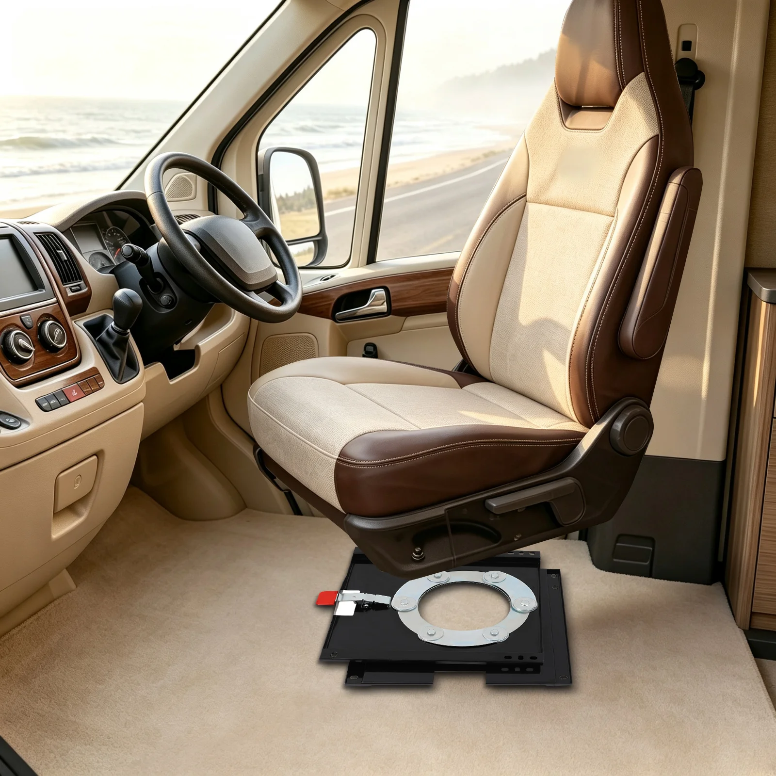 Drehbare Sitzbasis für X250 Fiat Ducato Citroen Relay Peugeot Boxer (ab 2007) Fahrzeugsitzdrehvorrichtung Zubehör – Detail 2