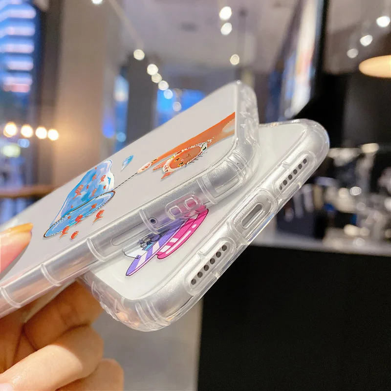 Funda de teléfono transparente con bonitos peces para iPhone 14, 16, 15, 11, 13, 12, 17 Pro Max Air XR 7 8 Plus SE, funda suave de silicona TPU a prueba de golpes