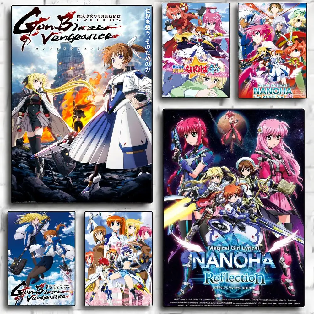 anime M-Magical Girl Lyrical Nanoha-A Poster Minimalist Wall Sticker for Cafe Office Bar Home Decor and Gift