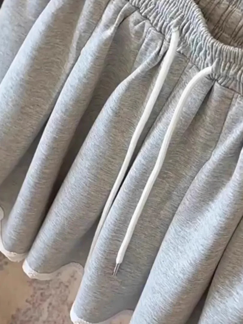 

High Waist Lace Hem Skirt Women's Casual Summer plus Size Conceal Meat Slim A-Line ort Skirt Commute Korean Sle