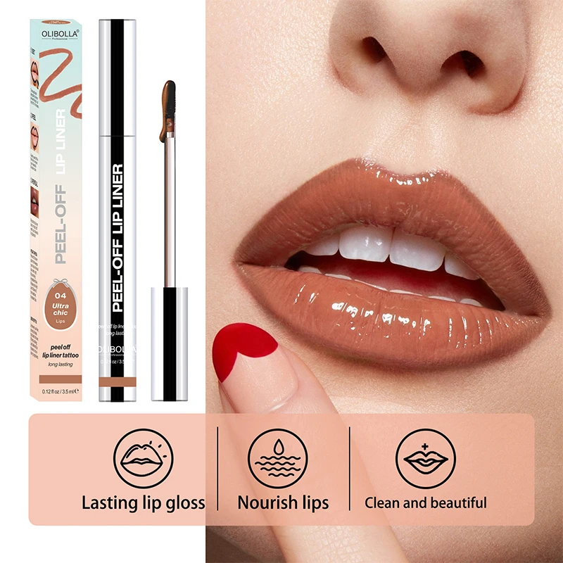 Delineador de labios despegable brillante, tatuaje altamente pigmentado, resistente al agua, duradero, no se decolora, lápiz labial hidratante, marca coreana