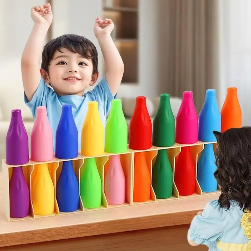 1 セット パズルおもちゃ 子供用飲料 カラーマッチ 幼児向け推測 楽しい記憶トレーニング インタラクティブボードゲーム パーティーギフト