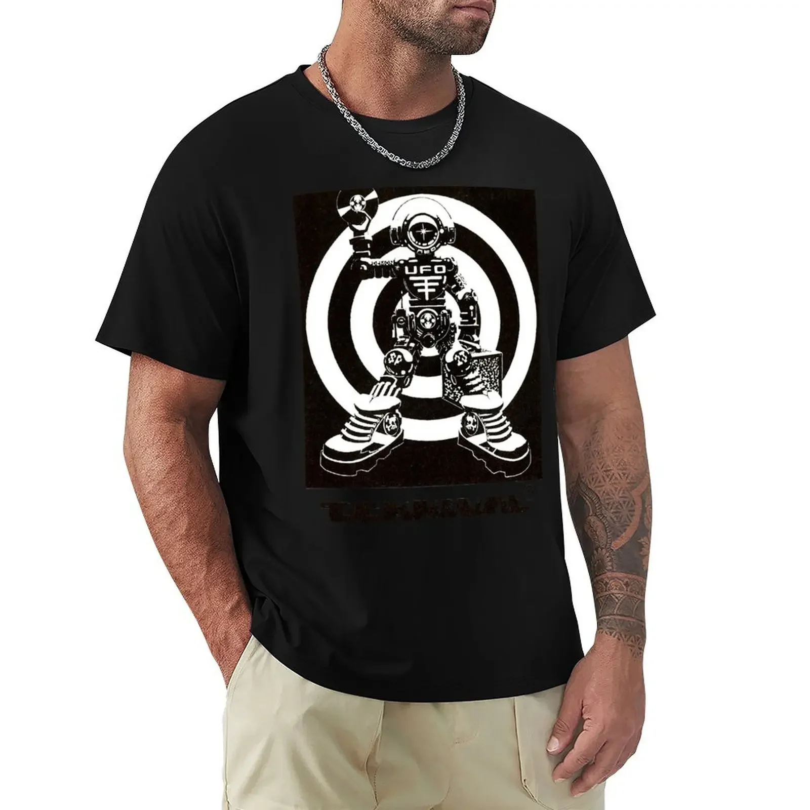 Spiral tribe UFO Teknival flyer T-Shirt vintage graphic tee boys animal print mens graphic t-shirts anime