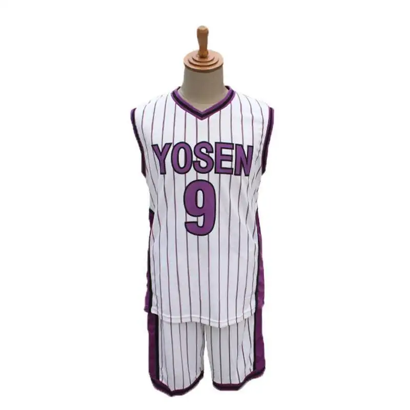Kuroko 1 Juego de baloncesto de KUROKO no Basuke, disfraz de Cosplay, escuela Yosen # 9 Uniforme deportivo de camiseta Murasakibara Atsushi