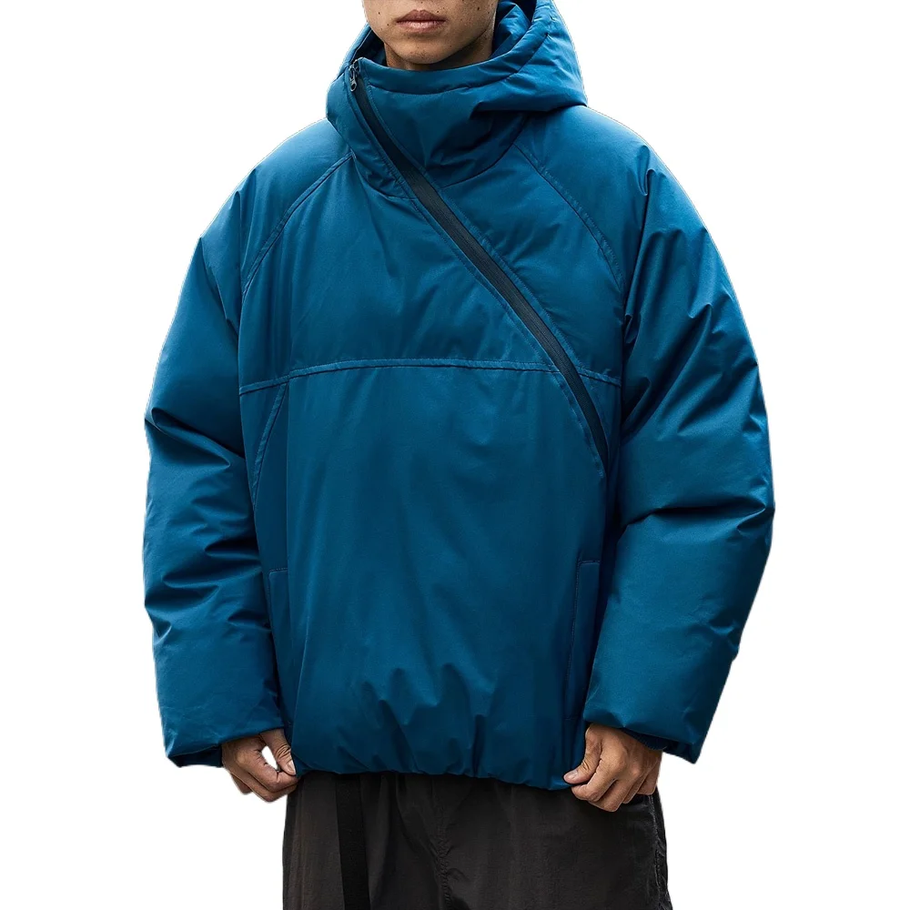 Jaqueta de parka com capuz para homens e mulheres, casaco solto de algodão acolchoado, streetwear cityboy, hoody parkas, casacos na moda inverno 2024