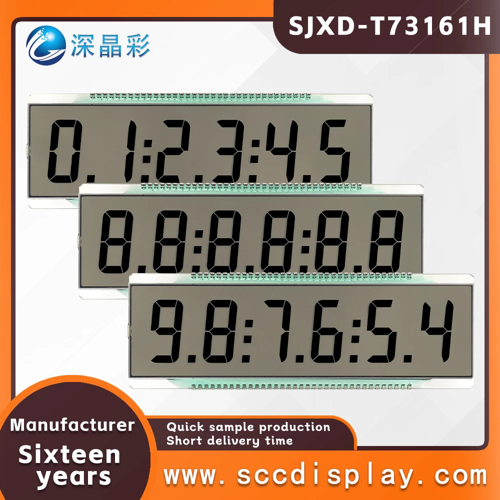 Supply LCD display screen with decimal point SJXD-T73161H low energy consumption 6 8-character segment code instrument screen