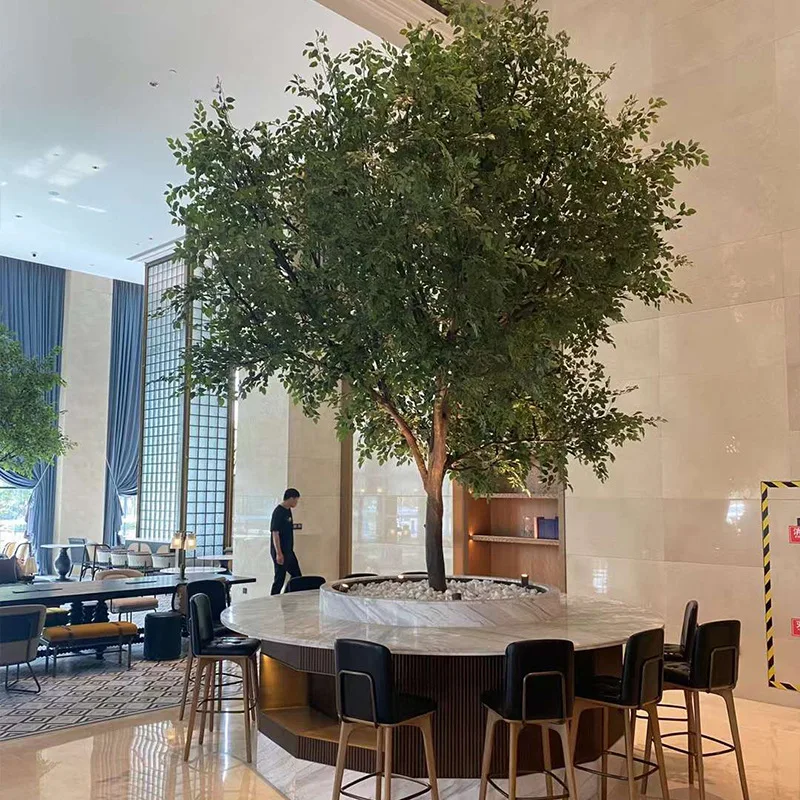 

Large green plant fake tree decoration simulation banyan tree hall interior landscaping floor ornaments fake tree