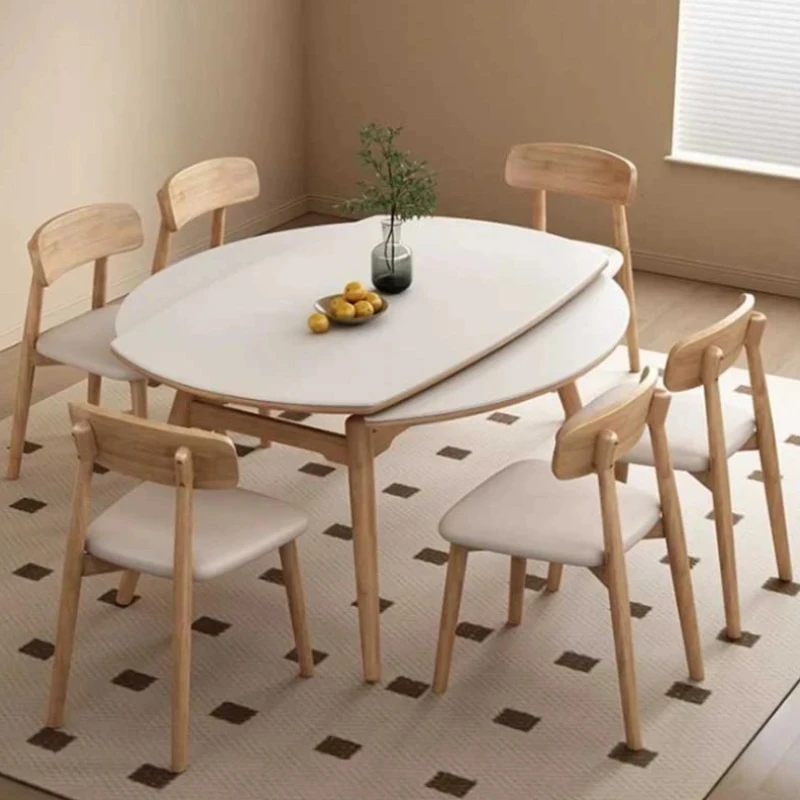 

Minimalist Unfoldsnle Dining Table Extendable Long Round Folding Dining Table Restaurant Designer Mesas De Restaurante Furniture