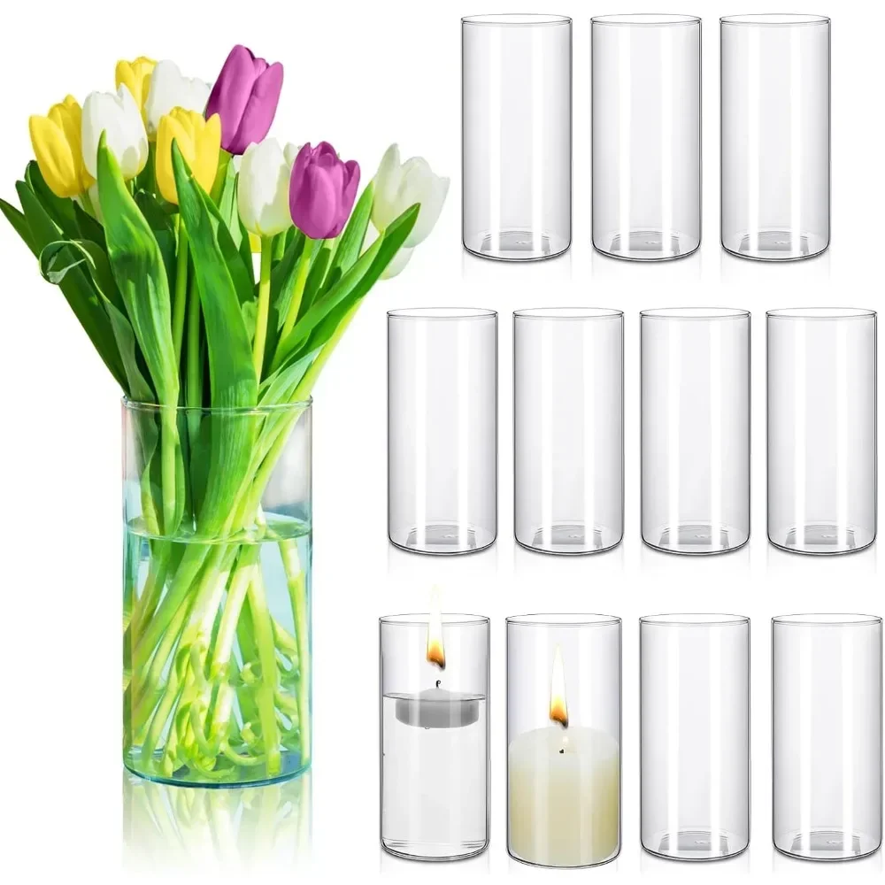 

Floating Candle Holder Vase Tall Table Flowers Vase With 12 Pcs Floating Candles for Wedding Valentine's Day Home Decor Vases